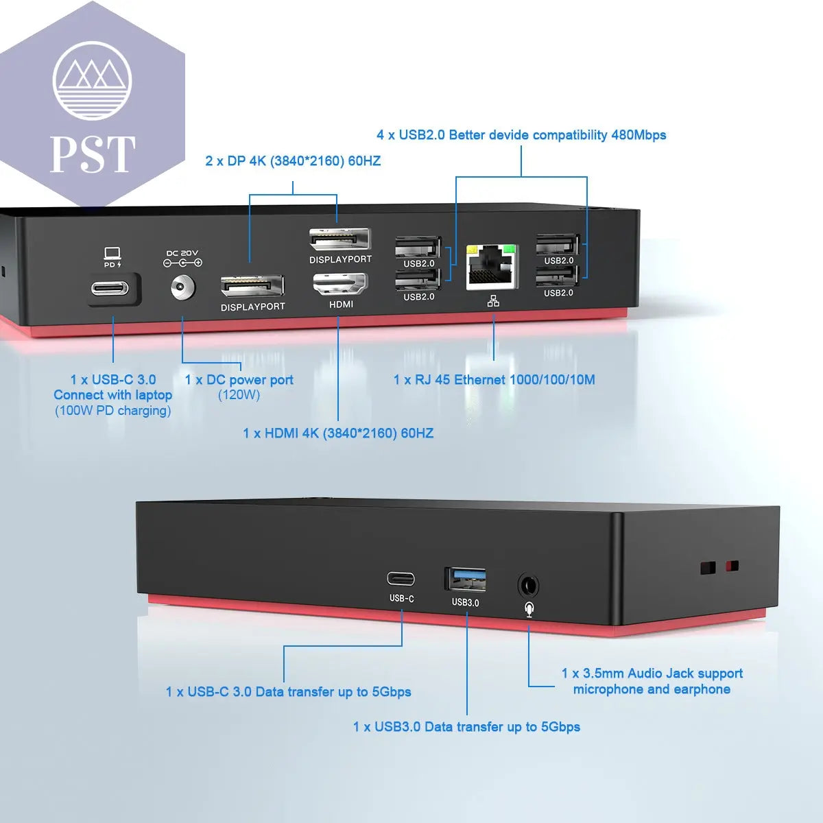 USB HUB Docking Station USB-C USB 3.0 HDMI 4k PST PS Tradings Zubehör PST PS Tradings  PST PS Tradings