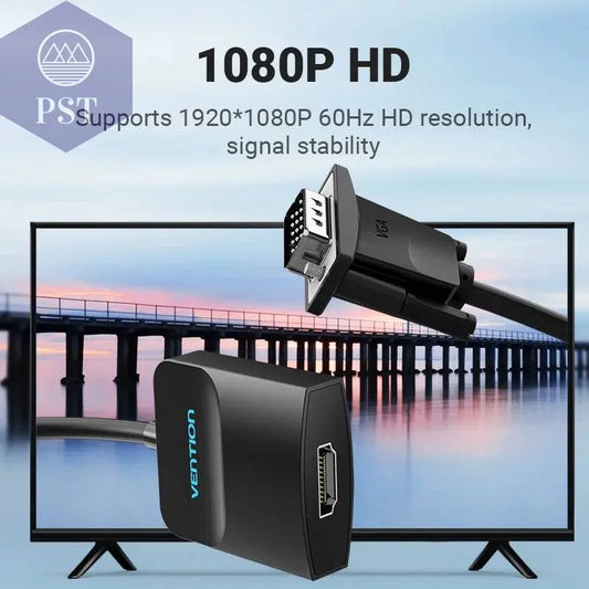 VGA zu HDMI Adapter 1080P VGA Stecker auf HDMI Buchse Konverter Kabel Mit Audio USB Power für PS4/3 HDTV VGA HDMI Konverter PST PS Tradings  PST PS Tradings  PST PS Tradings VGA zu HDMI Adapter 1080P VGA Stecker auf HDMI Buchse Konverter Kabel Mit Audio USB Power für PS4/3 HDTV VGA HDMI Konverter