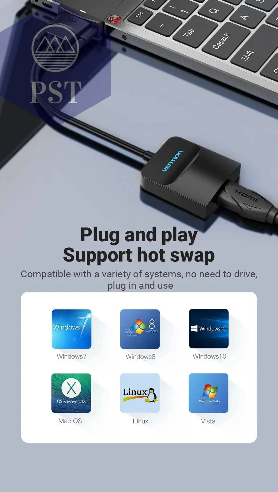 VGA zu HDMI Adapter 1080P VGA Stecker auf HDMI Buchse Konverter Kabel Mit Audio USB Power für PS4/3 HDTV VGA HDMI Konverter PST PS Tradings  PST PS Tradings  PST PS Tradings VGA zu HDMI Adapter 1080P VGA Stecker auf HDMI Buchse Konverter Kabel Mit Audio USB Power für PS4/3 HDTV VGA HDMI Konverter