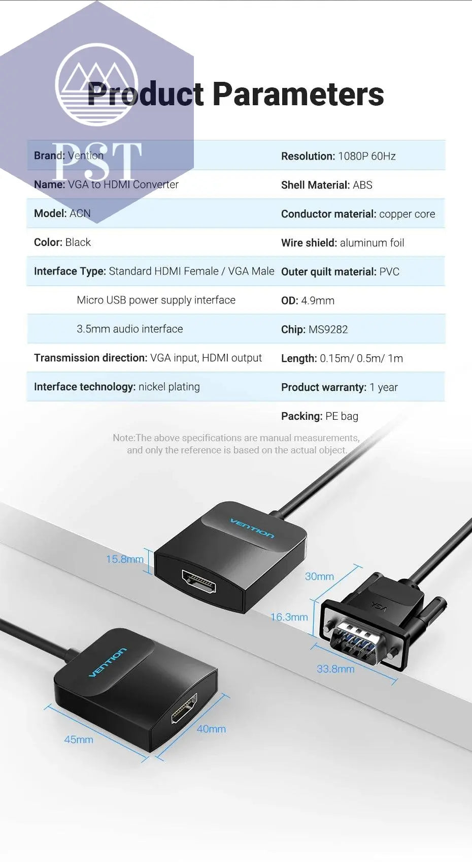 VGA zu HDMI Adapter 1080P VGA Stecker auf HDMI Buchse Konverter Kabel Mit Audio USB Power für PS4/3 HDTV VGA HDMI Konverter PST PS Tradings  PST PS Tradings  PST PS Tradings VGA zu HDMI Adapter 1080P VGA Stecker auf HDMI Buchse Konverter Kabel Mit Audio USB Power für PS4/3 HDTV VGA HDMI Konverter