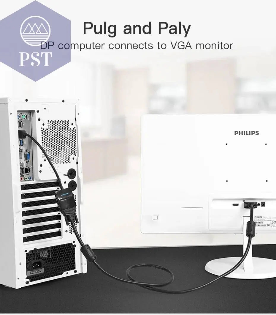 Vention Displayport to VGA Adapter 1080P Display Port Male to VGA Female Audio Converter for Projector HDTV DVDMonitor DP to VGA - Property & Safety Tradings