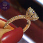 Verlobungsring Wedding Rings For Women Princess Luxury Propose Engagement Bridal Jewelry Cubic Zirconia Round Stone - PST PS Tradings