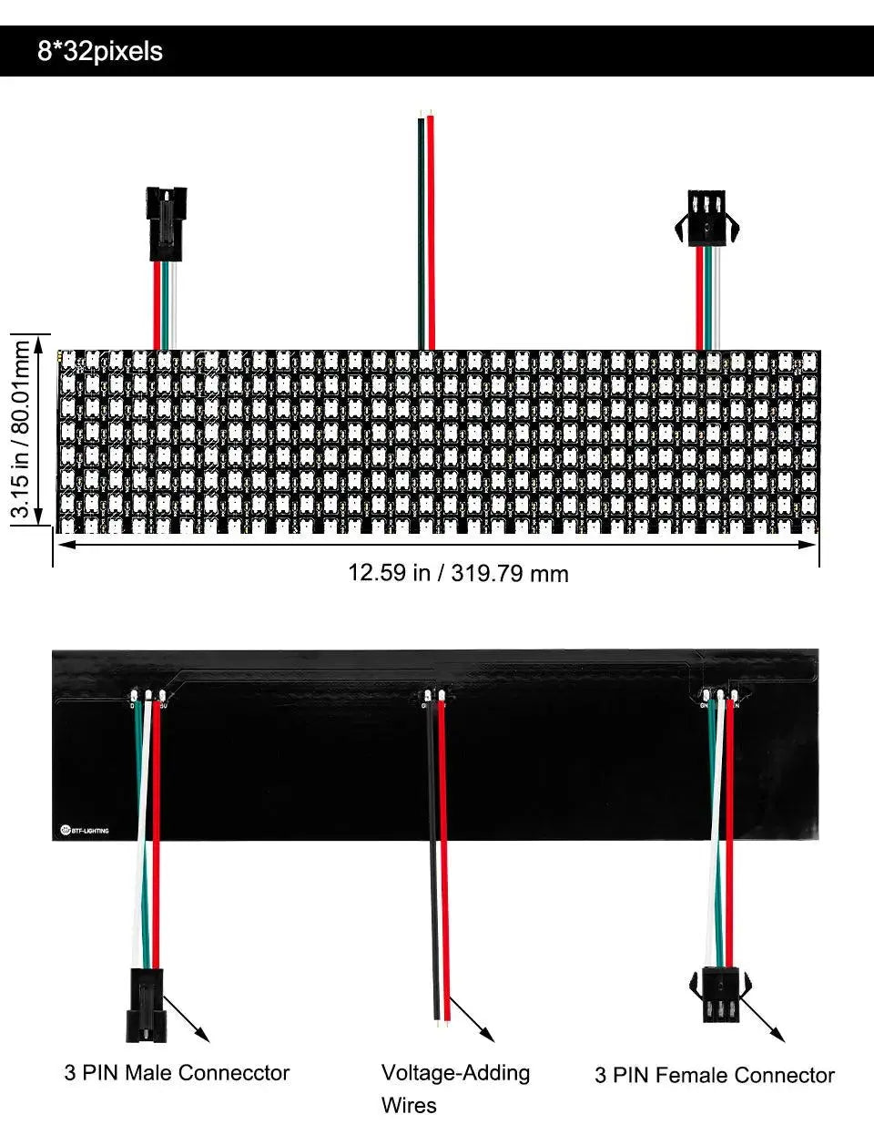 WS2812B RGB LED Panel Screen 8x8 16x16 8x32 256 Pixels Digital Flexible Programmed Individually Addressable Full Color DC5V       PST PS Tradings