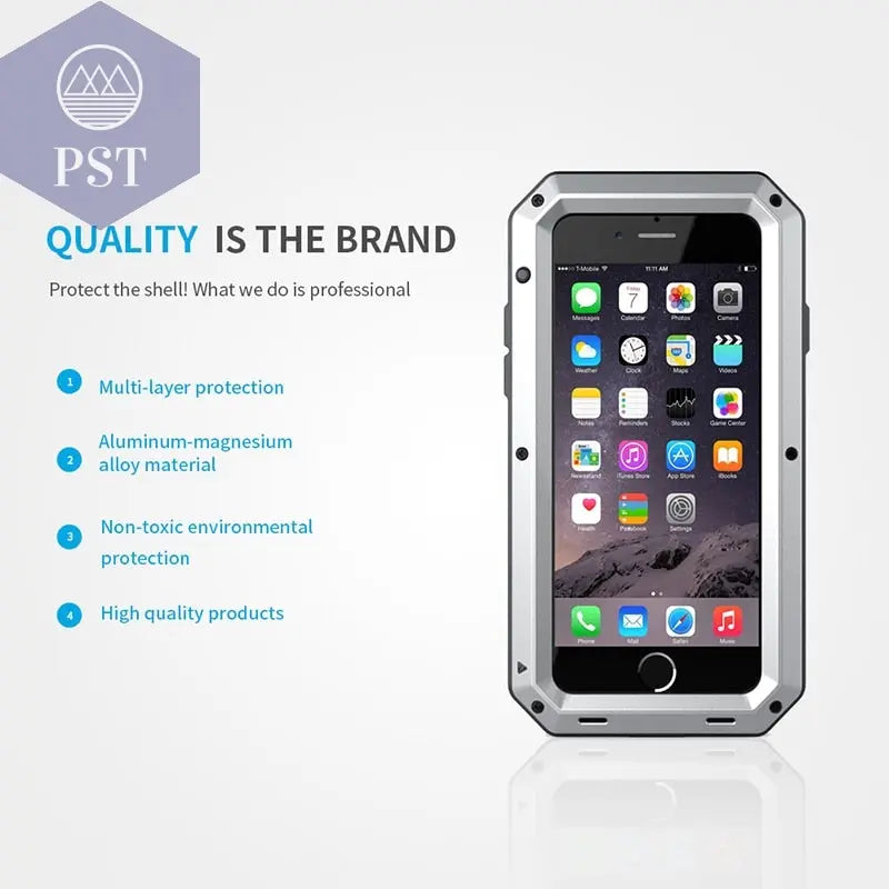 Waterproof Metal Phone Case For iPhone       PST PS Tradings