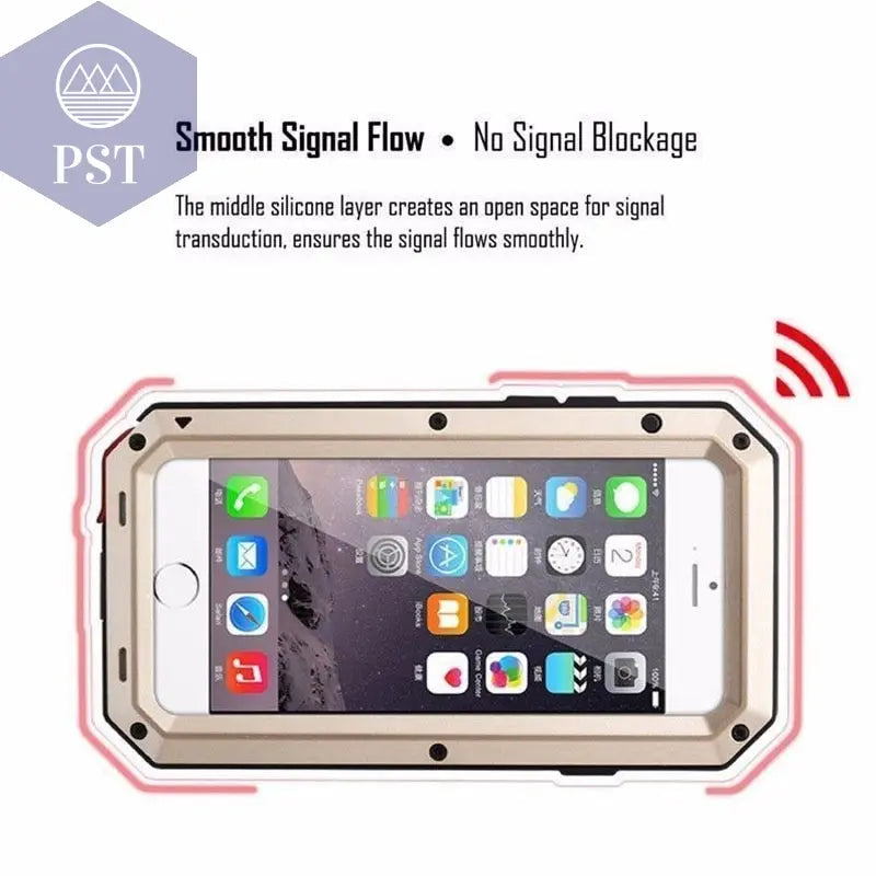Waterproof Metal Phone Case For iPhone       PST PS Tradings