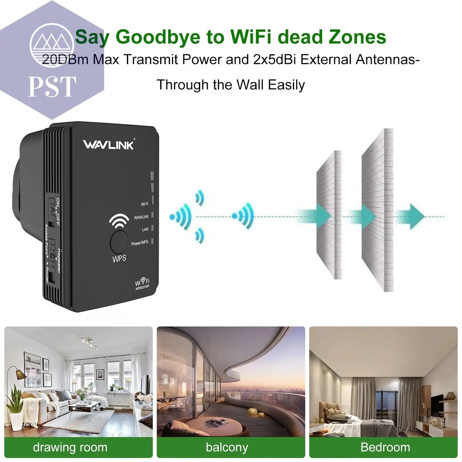 Wavlink N300 WLAN Repeater WiFi Extender AP 300Mbps Repeater WPS Funktion PST PS Tradings  PST PS Tradings  PST PS Tradings Wavlink N300 WLAN Repeater WiFi Extender AP 300Mbps Repeater WPS Funktion