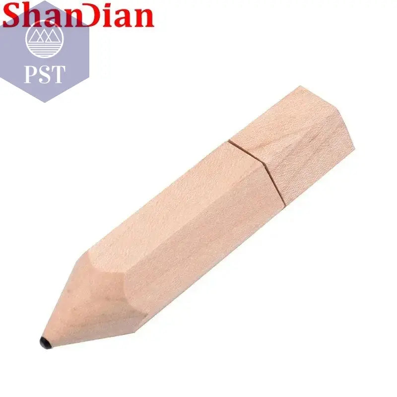 Wooden Pencil USB Flash Drives Free Custom Logo Pen Drive Maple Wood Real Capacity Memory Stick 64GB/32GB/16GB/8G/4G Gift U Disk - PST PS Tradings