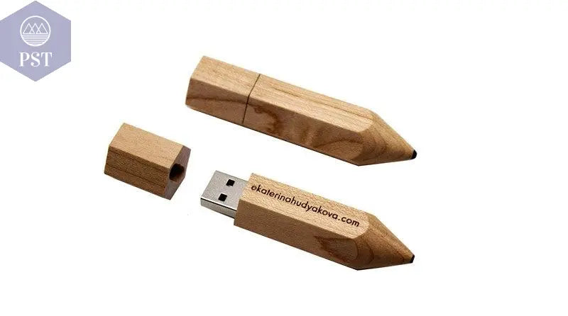 Wooden Pencil USB Flash Drives Free Custom Logo Pen Drive Maple Wood Real Capacity Memory Stick 64GB/32GB/16GB/8G/4G Gift U Disk - PST PS Tradings