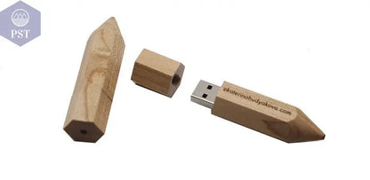 Wooden Pencil USB Flash Drives Free Custom Logo Pen Drive Maple Wood Real Capacity Memory Stick 64GB/32GB/16GB/8G/4G Gift U Disk - PST PS Tradings
