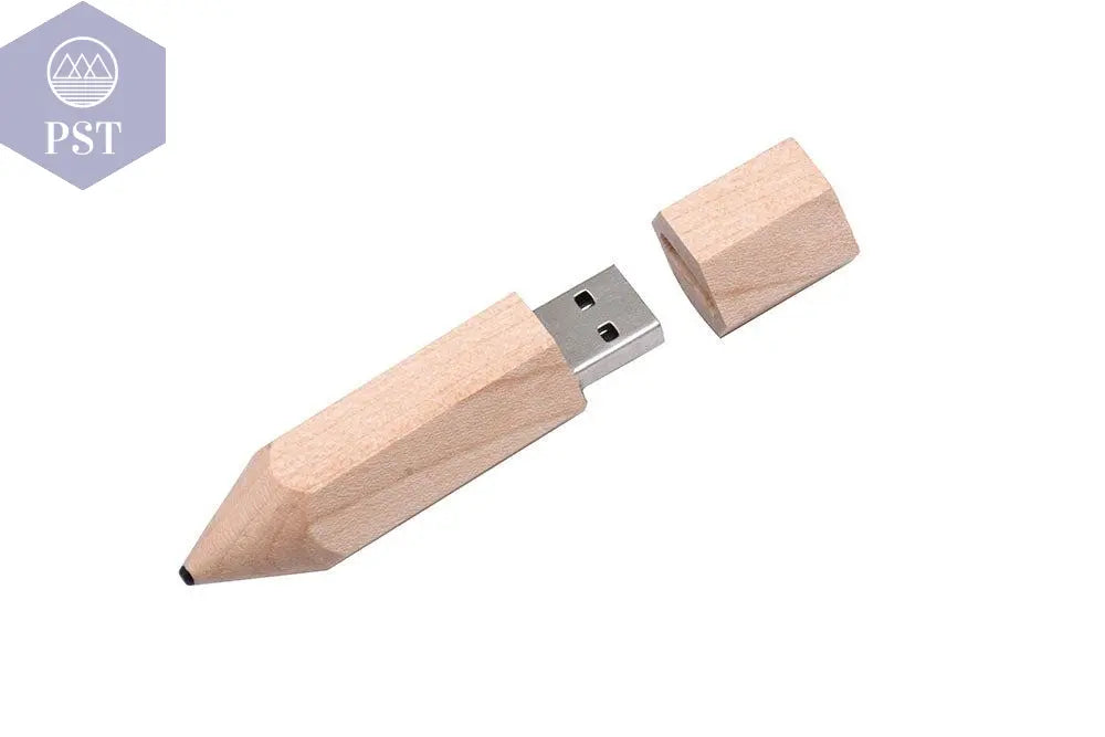 Wooden Pencil USB Flash Drives Free Custom Logo Pen Drive Maple Wood Real Capacity Memory Stick 64GB/32GB/16GB/8G/4G Gift U Disk - PST PS Tradings