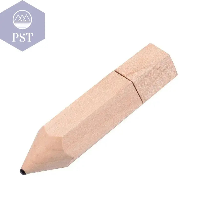 Wooden Pencil USB Flash Drives Free Custom Logo Pen Drive Maple Wood Real Capacity Memory Stick 64GB/32GB/16GB/8G/4G Gift U Disk - PST PS Tradings
