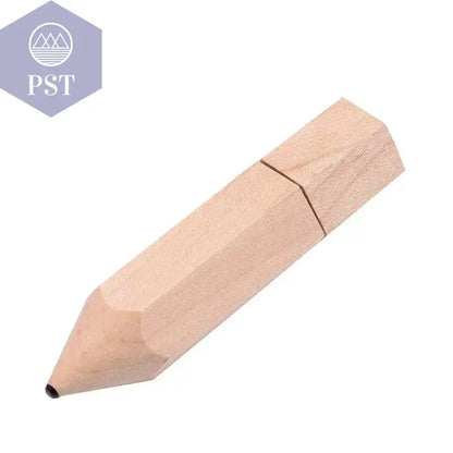 Wooden Pencil USB Flash Drives Free Custom Logo Pen Drive Maple Wood Real Capacity Memory Stick 64GB/32GB/16GB/8G/4G Gift U Disk - PST PS Tradings