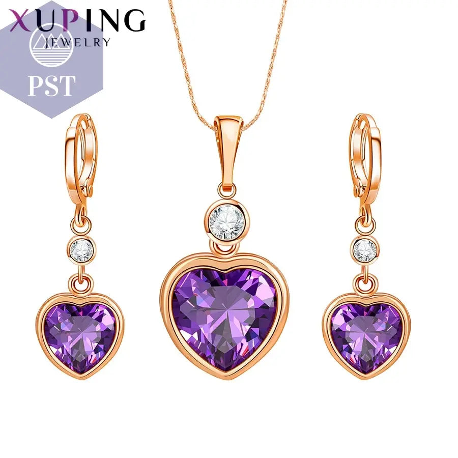 Xuping Schmuck Mode Charme Herz Geformt Stil Hohe Qualität Frauen Schmuck Set 64589       PST PS Tradings