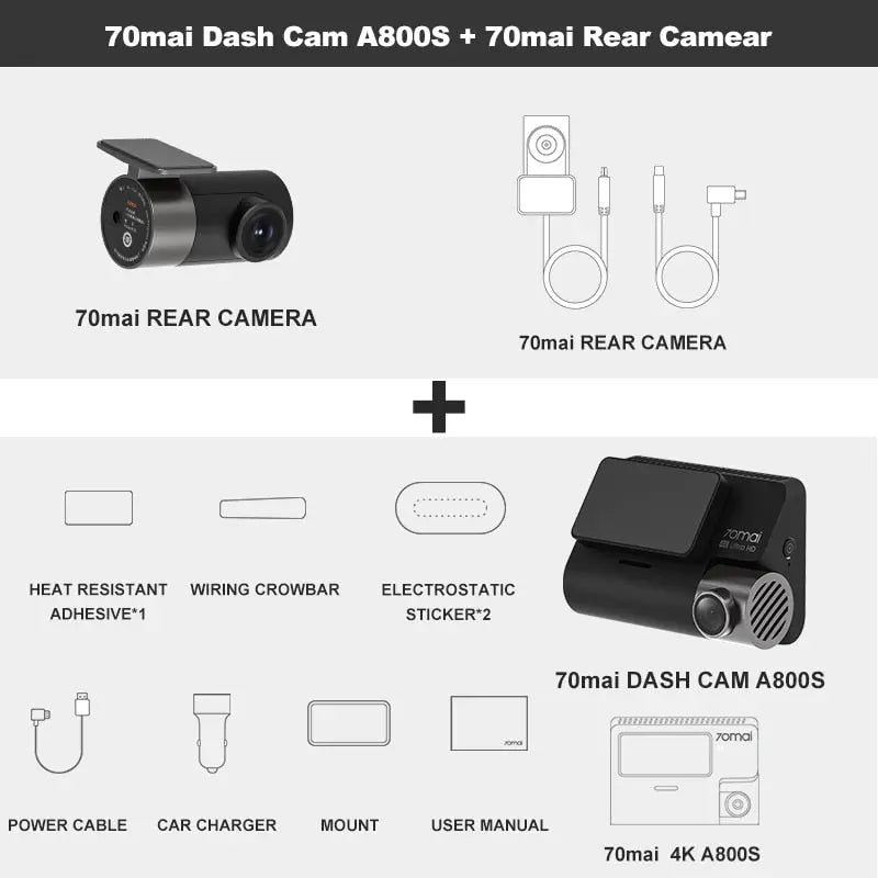 4K Built-in GPS 140FOV ADAS Dashcam      4K-A800S-N-Rear-Cam-Russian-Federation-128GB-Card PST PS Tradings